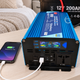 Перетворювач напруги інвертор Wimpex 3000W 12В–220В з функцією заряджання АКБ, дисплеєм та USB від АКБ 12В, з чистою синусоїдою, номінальна потужність 3000Вт, WX-3100 - зображення 3