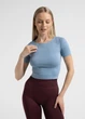 Топ з коротким рукавом та круглим вирізом Giulia CROP T-SHIRT S/M Blue-faded denim - зображення 1