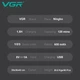 Триммер VGR V-971 WHITE, Professional, 3 насадки, LED-дисплей - изображение 3