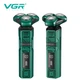 Электробритва VGR V-343, роторная система, 3 плавающие головки, LED-дисплей, влагозащита - изображение 4