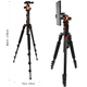 Statyw fotograficzny DNA PS1 PRO 170 cm tripod z głowicą 360° uchwytem na telefon udźwig 8 kg (5908249826953) - obraz 5