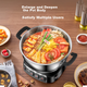 Електричний вок Royalstar, пароварка, каструля для приготування їжі, каструля Shandong, домашнє використання, нержавіюча сталь без покриття, антипригарна каструля для гасіння та приготування на пару, багатофункціональний кошик для пароварки для булочок на - зображення 7