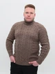 Свитер мужской темно-бежевый шерстяной с горлом 230-655-08 XL - изображение 1