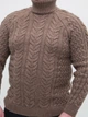 Свитер мужской темно-бежевый шерстяной с горлом 230-655-08 XL - изображение 4