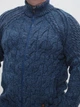Свитер мужской синий шерстяной на молнии 230-609-02 XL - изображение 4