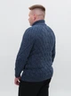 Свитер мужской синий шерстяной на молнии 230-609-02 XL - изображение 8