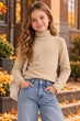 Гольф для дівчинки Soft Hearts Kiddo бежевий 104 см - изображение 1