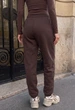 Жіночі спортивні штани Стаф коричневі на флісі з логотипом Staff yo brown logo fleece M (408531) - зображення 5