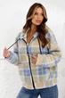 Кофта жіноча Тедді на блискавці, колір бежево-блакитний, L-XL 257R52-1 - изображение 1