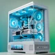 Корпус для ігрового настільного комп'ютера Aigo Starry Sky White ATX з подвійним водяним охолодженням 360 мм, 9,6-дюймовим HD-екраном, панорамним оглядом 270° та відеокартою 5090 - изображение 4
