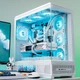 Корпус для ігрового настільного комп'ютера Aigo Starry Sky White ATX з подвійним водяним охолодженням 360 мм, 9,6-дюймовим HD-екраном, панорамним оглядом 270° та відеокартою 5090 - изображение 6
