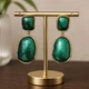 Женские сережки с крупными подвесками jewelry Зеленые - изображение 4
