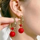 Серьги 2в1 Кольцо и гвоздик две бусины Fashion Jewelry золотистые - изображение 6