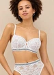 Бюстгальтер балконет Marks & Spencer B by Boutique кружевной на косточках Белый UK32A 70A (T81/8835P) - изображение 1