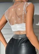 Укорочений топ накидка сітка зі стразами G&N Білий 16512 One size XS-M (укр 40-46) - зображення 3