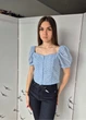 Топ женский с перфорацией однотонный Amisu Голубой 16806 S (укр 42-44) - изображение 5