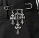 Брошь-булавка Fashion Jewerly многофункциональная с тремя крестами в готическом панк стиле Y2K брошь-фиксатор для декора одежды, серебристая (SVS) - изображение 1