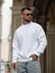Чоловічий светр теплий вільного крою Oversize білий L - зображення 1