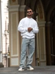 Чоловічий светр теплий вільного крою Oversize білий L - зображення 2