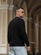 Чоловічий светр теплий вільного крою Oversize чорний L - зображення 6