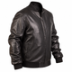 Мужская кожаная куртка бомбер College 2103 black 3XL - изображение 1