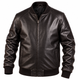 Мужская кожаная куртка бомбер College 2103 black 3XL - изображение 2
