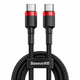 Кабель Baseus Cafule USB Type-C to Type-C 60W 3A 1 м, Black/Red - изображение 1