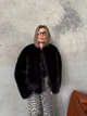 Вкорочена еко-шубка "Ліна" Anastasia Herman 50 Чорний (MS-2765676099) - зображення 4