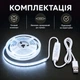 Світлодіодна LED COB стрічка 5 метрів з кнопками регулюванням яскравості USB, білий холодний, світильник для підсвічування, живлення від павербанку 5V, 6000K - зображення 2