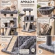 Ігровий комплекс для котів із дряпалкою APOLLO-4 Багаторівневий будиночок для котів 48х48х105 см - зображення 2