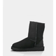 Дитячі уггі для дівчинки Кожані Середні чорні UGG Classic Short Kids Leather Black (25, чорний) - зображення 2