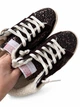 Зимние женские кеды Golden Goose темно-коричневые с блестящим декором из натуральной кожи и замши на шерстяном меху ручного пошива размер 38 - изображение 6