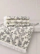 Полотенце муслиновое банное Malloory Home Цветочный принт 70*140 см Серое - изображение 9