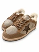Зимние женские кеды Golden Goose бежево-коричневые из натуральной кожи и замши на шерстяном меху размер 38 - изображение 1
