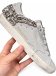 Женские кеды Golden Goose белые с перфорацией, серебристой блестящей звездой и серыми шнурками размер 42 - изображение 2