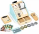 Drewniana kasa fiskalna dla dzieci EcoToys z terminalem, skanerem, banknotami, monetami i kartą (5905817013371) - obraz 1