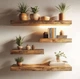 Модульні полички 4 шт з натурального дерева (ясінь) з живим краєм NordicWood Wall Shelves ,покриті масло-воском ПНДД 048 - зображення 2