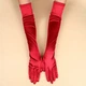 Довгі атласні рукавички honey fashion accessories s/m/l малиновий (30к048) - зображення 2