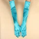 Довгі атласні рукавички honey fashion accessories s/m/l яскраво-блакитний (30к048) - зображення 2
