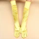 Довгі атласні рукавички honey fashion accessories s/m/l жовтий (30к048) - зображення 2
