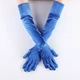Довгі атласні рукавички honey fashion accessories s/m/l синій (30к048) - зображення 2