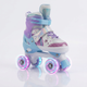 Роликовые коньки раздвижные ролики квады Русалочка Banwei 176 размер 34-38 White-Violet-Blue - изображение 4