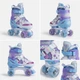 Роликовые коньки раздвижные ролики квады Русалочка Banwei 176 размер 34-38 White-Violet-Blue - изображение 7