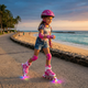 Детские раздвижные ролики с шлемом и защитой 3в1 SP-Sport Skates 7811 размер 34-38 Pink-Light Pink-Blue - изображение 10