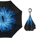 Смарт парасолька Up-Brella Синя Квітка Чорний Hands-Free (2907-7788) - зображення 1