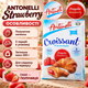 Круассаны Antonelli Croissant Strawberry с клубничной начинкой 250 г 5 шт. по 50 г сладкая выпечка с фруктовым вкусом для завтрака и перекуса - изображение 2