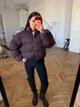 Женский короткий пуховик с фактурной вязкой / Шоколад 42-46 / BASED 03004310 - изображение 6