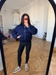 Женский короткий пуховик с фактурной вязкой / Синий 42-46 / BASED 0300434 - изображение 4