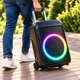 Активная акустическая система bluetooth 40 Вт с динамиком 12 дюймов, двумя беспроводными микрофонами и RGB-подсветкой - изображение 9