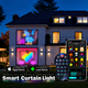 Розумна LED гірлянда-штора Smart SFK-07 APP Bluetooth USB 2×2 м, 400 LED, різнокольорова, з пультом ДУ, керуванням зі смартфона та музичним режимом - зображення 2